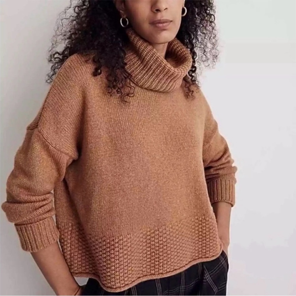 Madewell Sadler Turtleneck Sweater XL Camel
